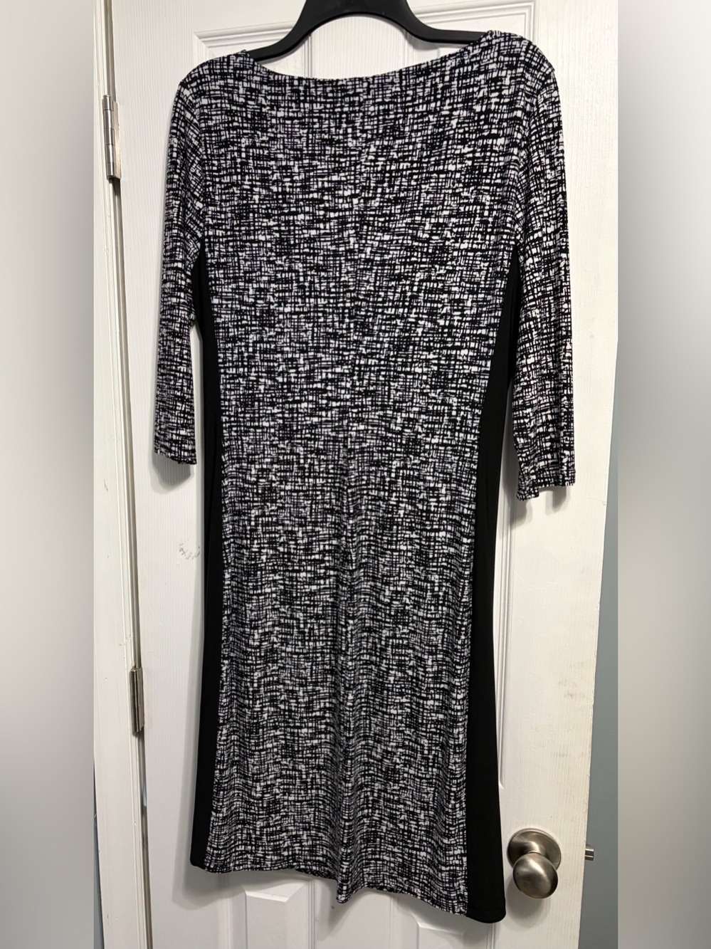 Ralph Lauren Black and White Patterned Long-Sleeve Sheath Dress - Picture 3 of 3